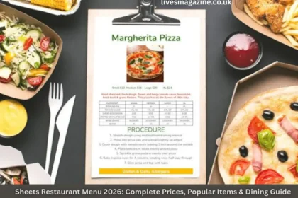 Sheets Restaurant Menu